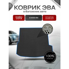 Коврик в багажник ЭВА сота для авто Эксид РХ/ EXEED RX 2023-2024 Чёрный с Синим кантом Richmark