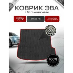 Коврик в багажник ЭВА сота для авто Эксид РХ/ EXEED RX 2023-2024 Чёрный с Красным кантом Richmark