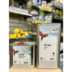Лак Glasurit 2K HS прозрачный VOC 923-666 5 л. + отвердитель 929-666 2,5 л.