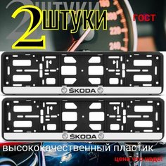 Рамка 2 шт для гос номера-книжка черная SKODA Auto Gur