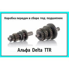 Коробка передач в сборе КПП Альфа Delta TTR125 под подшипник 4 скорости Lipai