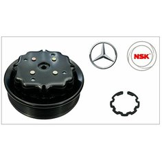Муфта компрессор кондиционера с оригинальным японским подшипником NSK Mercedes W203/S203/W211/W209 Нет бренда