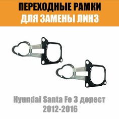Переходная рамка для замены линз №91 Hyundai Santa Fe 3 дорестайлинг 2012-2016 г. в. (Комплект, 2 шт) Faraon Products