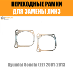 Переходные рамки для замены линз №141 Hyundai Sonata (EF) (2001-2013) для замены штатных галогенных линз на Hella 3/3R (Комплект, 2 шт) Faraon Products