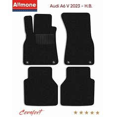 Коврики текстильные Allmone "Комфорт" для Audi A6 5 (Long(C8)S-line) 2023 - Н. В, черные, 4шт. / Ауди А6 5 / ворсовые / автоковрики в салон