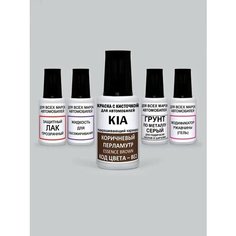 Краска для сколов во флаконе с кисточкой BE2 KIA Коричневый перламутр, Essence Brown 20 мл. , краска+лак 5 предметов Adc Group