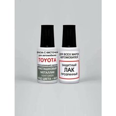 Краска для сколов во флаконе с кисточкой 6U0 Toyota Фисташковый металлик, Light Green 20 мл. , краска+лак 2 предмета Ab Color