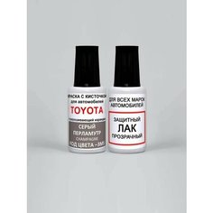 Краска для сколов во флаконе с кисточкой 3M5 Toyota Серый перламутровый металлик, Champagne 20 мл. , краска+лак 2 предмета Ab Color