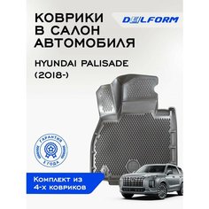 Коврики Хундай Хендай Палисад Полисад / Hyundai Palisade (2018-) Premium Delform EVA ячейками и бортиками