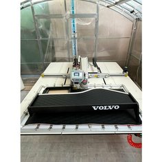 Стол-полка на торпеду с ящиком для Volvo VNL 670 Черная экокожа Ромб белый Автостиль
