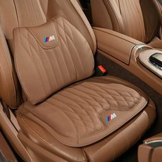 Подушка анатомическая на сиденье Bmw M коричневая 2шт Нет бренда
