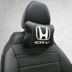 Подушка на подголовник автомобиля, под шею с логотипом Honda CR-V. Салонный тюнинг для хонда црв 1. Аксессуар дополняющий коврики и чехлы для Honda CR-V. Подойдет для хонда црв 2, црв 3, црв рд1. Нет бренда
