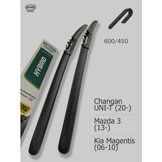 600 450мм. Дворники Щетки стеклоочистителя для Changan UNI-T Чанган UNI-T (20-); Mazda Мазда 3 (13-); Kia Magentis Киа Магентис (06-10) Heyner