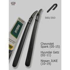 560 350мм. Дворники Щетки стеклоочистителя для Chevrolet Spark Шевроле Спарк (05-15); Hyundai Getz Хендай Гетс (02-11); Nissan JUKE Ниссан Жук (10-19) Heyner