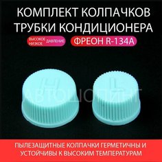 Колпачок клапана трубки кондиционера, L+H, комплект 2шт (низкий/высокий) R134A Нет бренда