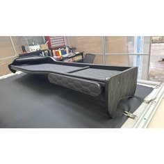 Стол-полка на панель для Ситрак Sitrak C7H Черная экокожа Белые соты Подстаканник Автостиль