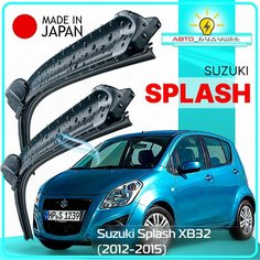 Дворники Suzuki Splash XB32 / Сузуки Сплэш рест 2012 / 2013 / 2014 / 2015 Щетки стеклоочистителя бескаркасные автомобильные LYNXauto к-т 2 шт, 550мм-400мм