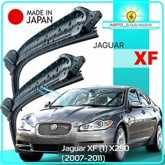Дворники Jaguar XF (1) Х250 / Ягуар Икс Эф 2007 / 2008 / 2009 / 2010 / 2011 Щетки стеклоочистителя бескаркасные автомобильные LYNXauto 600мм-480мм к-т 2шт.