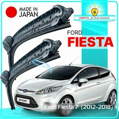 Дворники / Щетки стеклоочистителя бескаркасные Ford Fiesta 7 / Форд Фиеста 7 JA8, JR8 2012 2013 2014 2015 2016 2017 2018 Push Button 19mm 650-400 Lyn Xauto