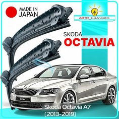 Дворники / Щетки стеклоочистителя бескаркасные Skoda Octavia a7 / Шкода Октавия а7 5E3 2012 2013 2014 2015 2016 2017 2018 2019 Push Button 16mm 600-450 Lyn Xauto