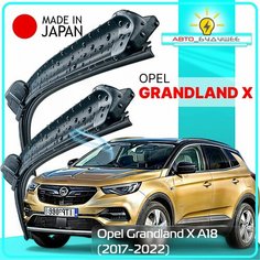 Дворники Opel Grandland X A18 / Опель Грандлэнд X 2017 2018 2019 2020 2021 2022 Щетки стеклоочистителя бескаркасные автомобильные LYNXauto 650мм-400мм к-т 2шт.