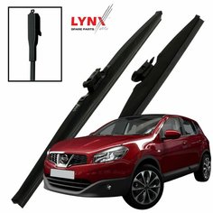 Дворники Nissan Qashqai+2 (1) J10 / Ниссан Кашкай+2 рест.2010 2011 2012 2013 2014 Щетки стеклоочистителя зимние LYNXauto 600мм-380мм к-т 2шт.