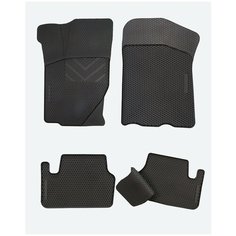 Комплект резиновых ковриков на ВАЗ 2190 Гранта/Калина/Датсун Он-До, сота борт (AUTO DRIVER) Avtodriver