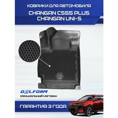 Коврики для автомобиля Changan CS55 PLUS UNI S, Чанган CS55plus ЮНИ С с бортиками, эва, eva Delform