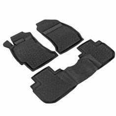 Коврики в салон для Subaru Forester III (2008-2012) PREMIUM, резина, с перемычкой, 5 шт. Atoll Group