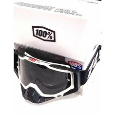 Очки мотокросс 100% цв. оправы Белый цв. стекла Затемненный