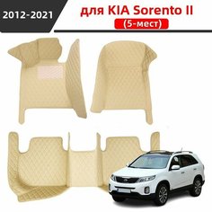 Автомобильные 3D-коврики, используемые в Kia Sorento II/Киа Соренто II 2012-2021, представляют собой водонепроницаемый и износостойкий кожаный материал для защиты салона автомобиля. Нет бренда