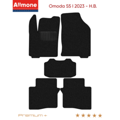 Коврики в салон текстильные Allmone "Премиум+" для Omoda S5 1 2023 - Н. В, черные, 5шт. / Омода