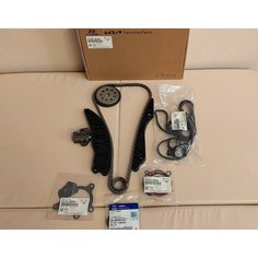 Комплект цепи ГРМ, Hyundai Solaris, Kia Rio, усиленная цепь для G4FA, G4FC, в комплекте с прокладками, 24300-2B200 Mobis