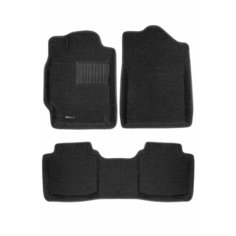 Коврики текстильные 3D Euromat для Toyota Camry V40 V50 V55 (2006-2018) / 3Д Евромат Тойота Камри, с полиуретановым подпятником, черные