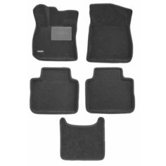 Коврики текстильные 3D Euromat для Geely Preface / 3Д Евромат для Джили Префейс, с полиуретановым подпятником, черные