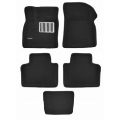 Коврики текстильные 3D Euromat для GEELY Atlas II (с 12/2023 г. в, 4WD) / 3Д Евромат для Джили Атлас 2 4x4, с металлическим подпятником, черные