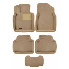 Коврики текстильные 3D Euromat для Toyota Camry V70 с 2018 г. (3Д Евромат Тойота Камри 70), с полиуретановым подпятником, бежевые