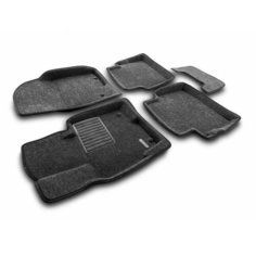 Коврики текстильные 3D Euromat для Mazda CX-5 I (2011-2017) / 3Д Евромат Мазда СХ-5, с полиуретановым подпятником, темносерые