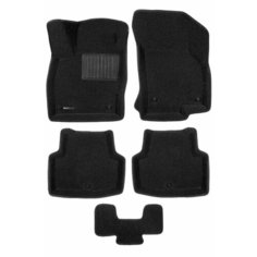 Коврики текстильные 3D Euromat для Skoda Karoq / Volkswagen Taos (3Д Евромат Шкода Карок, Фольксваген Таос), с полиуретановым подпятником, черные