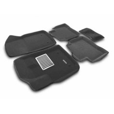 Коврики текстильные 3D Euromat для GEELY Tugella / 3Д Евромат для Джили Тугелла (Тугела), с металлическим подпятником, темносерые