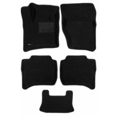 Коврики текстильные 3D Euromat для Volkswagen Touareg II (2010-2018) / Porsche Cayenne II (2010-2018) (3Д Евромат Фольксваген Туарег 2, Порше Кайен 2), с полиуретановым подпятником, черные