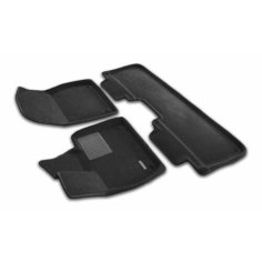 Коврики текстильные 3D Euromat для Lixiang L7 (рестайл 05/2024+) / 3Д Евромат с бортиками для Li Auto Лисян Л7, с полиуретановым подпятником, черные