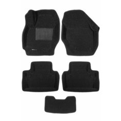Коврики текстильные 3D Euromat для Volvo XC70 II (2007-2016) / 3Д Евромат Вольво ХС70, с полиуретановым подпятником, черные