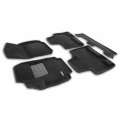 Коврики текстильные 3D Euromat для GEELY Okavango / 3Д Евромат для Джили Окаванго, с резинопластиковым подпятником, черные