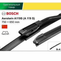 Щетки стеклоочистителей Bosch 3397007502 (a119s), бескаркасные, для Renault Grand Scenic III, графитовое покрытие