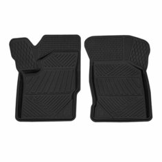 Коврик салонный резиновый (черный) для LADA Granta (2190/2191/2192/2194) (передний ряд сидений) (Борт 4см) Rezkon