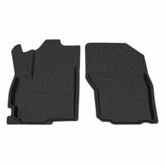 Коврик салонный резиновый (черный) для Mitsubishi ASX (10-Н. В.) (передний ряд сидений) (Борт 4см) Rezkon