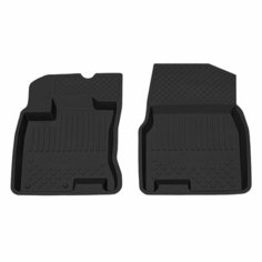 Коврик салонный резиновый (черный) для Nissan Qashqai (07-14) (передний ряд сидений) (Борт 4см) Rezkon