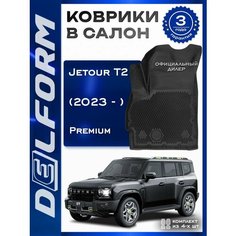 Коврики Jetour T2 (2023-) премиум ковры в салон Джетур Т2 с бортиками и ячейками Delform