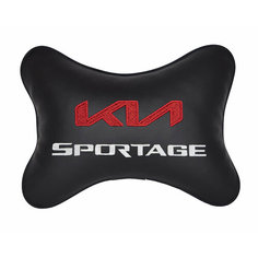 Подушка на подголовник автомобильная черная экокожа KIA Sportage Vital Technologies